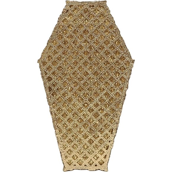 ⚡ Women's Halloween Gold Cool Skull Evening Coffin Shaped Cross Rhinestone Bag - Picture 3 of 6